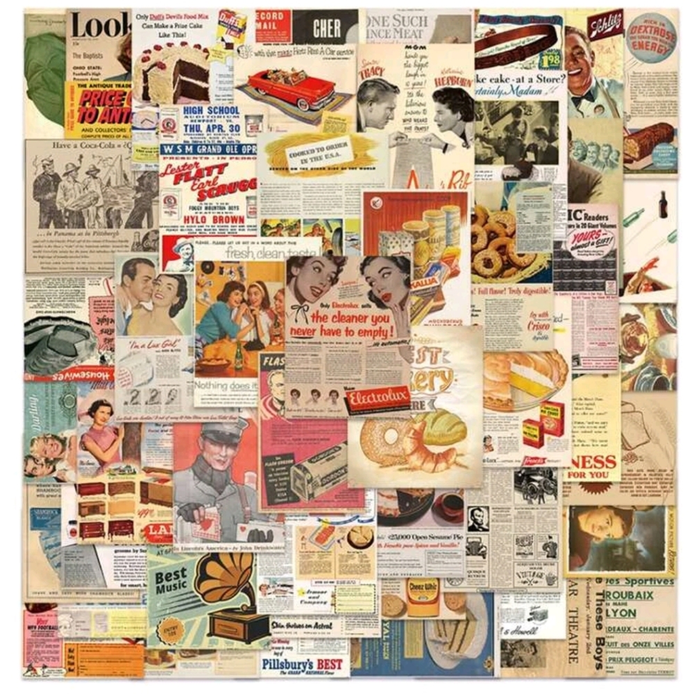 🍉5 for $25* Vintage Magazine Ad Stickers